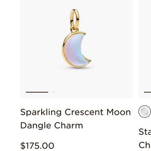 Pandora Gold and Iridescent Crescent Moon Dangle Charm